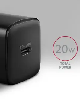 Alternative view of AXAGON ACU-PD20 PD&QC wall cha rger 20W 1x port черен