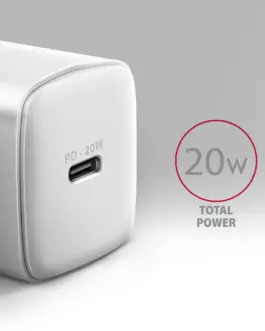 Alternative view of AXAGON ACU-PD20W PD&PQ wall ch arger 20W 1x port бял