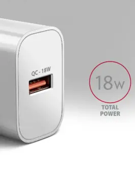Alternative view of AXAGON ACU-QC18W QC wall charg er 18W 1x port USB-A wh