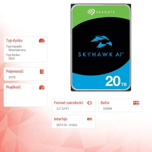 Seagate Hard drive SkyHawk AI 20TB 3