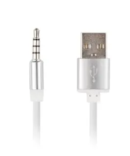 Lanberg кабел for Apple audio USB-A(M) jack(M) 4PIN 3.5mm 1m бял 10-pack