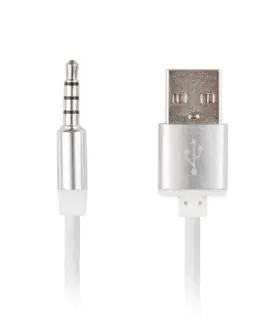 Lanberg кабел for Apple audio USB-A(M) jack(M) 4PIN 3.5mm 1m бял 10-pack