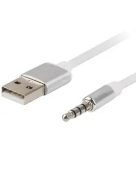 Alternative view of Lanberg кабел for Apple audio USB-A(M) jack(M) 4PIN 3.5mm 1m бял 10-pack