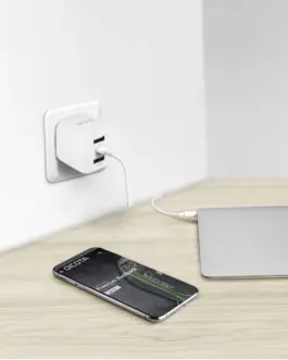 Alternative view of DICOTA зарядно GaN 32W 2xUSB-A 1xUSB-C бял