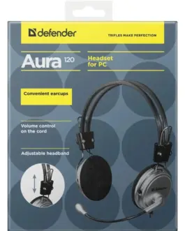 Alternative view of Defender слушалки WITH MICROPH ONE AURA 120 черен