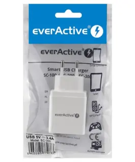 Alternative view of everActive PHONE зарядно 3X USB 3, 4A бял