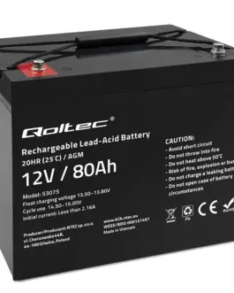 Qoltec AGM battery 12V 80Ah