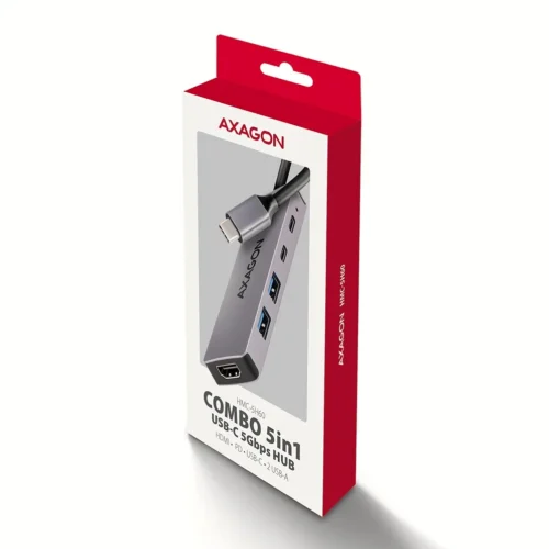 Alternative view of AXAGON HMC-5H60 2xUSB-A HDMI4K 1x USB-C PD100W USB-C