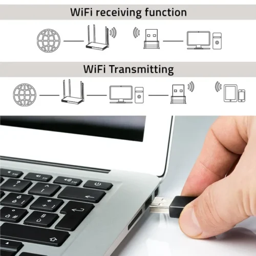 Alternative view of Qoltec NANO WiFi адаптер mini Standard N,USB 2.0