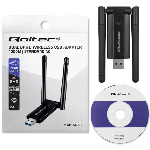 Qoltec DUAL WiFi адаптер 2x2dBi Standard AC
