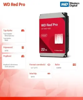 Western Digital Disc HDD червен Pro 22TB 3