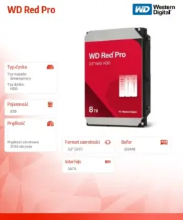 Western Digital Disc HDD червен Pro 8TB 3