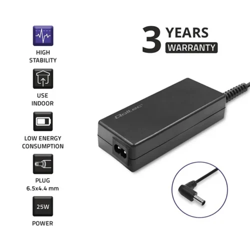 Alternative view of Qoltec AC адаптер for LG 25W 19V 1.3A 6.6*4.4 + power кабел
