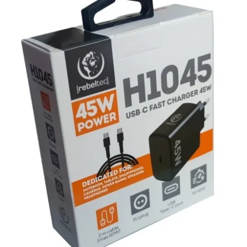 Rebeltec Fast зарядно PD45W USB-C for Лаптопs