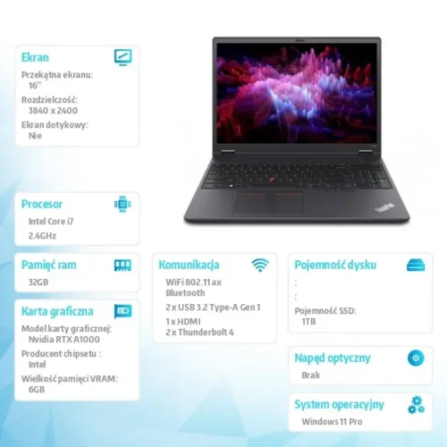 Alternative view of Lenovo Мобилна работна станция ThinkPad P16v G1 21FC000FPB W11Pro i7-13700H/32GB/1TB/RTXA1000 6GB/16 инча WUXGA/Thunder черен/3YRS Premier Support + CO2 Offset