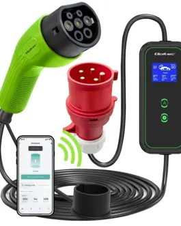 Qoltec Mobile EV зарядно with adjustable 2in1