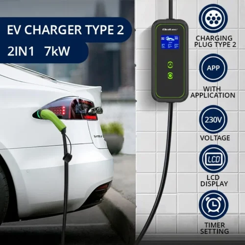 Alternative view of Qoltec Mobile EV зарядно with adjustable 2in1