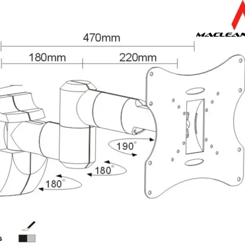 Alternative view of Maclean MC-503S LCD Bracket
