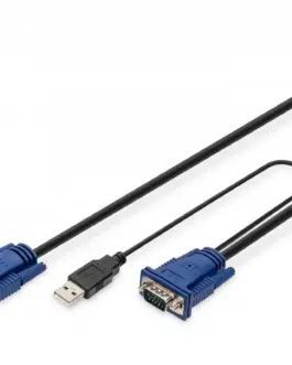 Digitus кабел Octopus for KVM 2xVGA 2xPS/2 1xUSB 18m