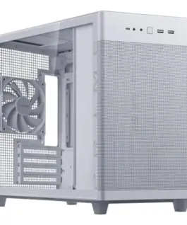 Asus кутия за компютър Prime AP201 Tempeчервен Glass MicroATX бял