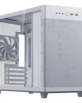 Asus кутия за компютър Prime AP201 Tempeчервен Glass MicroATX бял