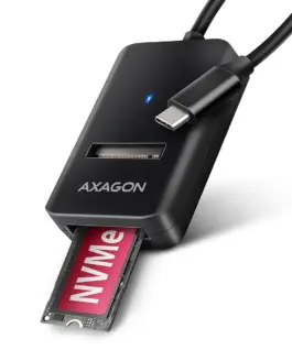 AXAGON ADM2-CM USB-C адаптер Gen 2 M.2 NVMe/SATA SSD