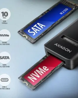 Alternative view of AXAGON ADM2-CM USB-C адаптер Gen 2 M.2 NVMe/SATA SSD
