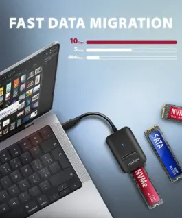 AXAGON ADM2-CM USB-C адаптер Gen 2 M.2 NVMe/SATA SSD
