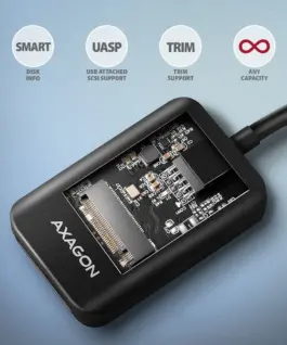AXAGON ADM2-CM USB-C адаптер Gen 2 M.2 NVMe/SATA SSD