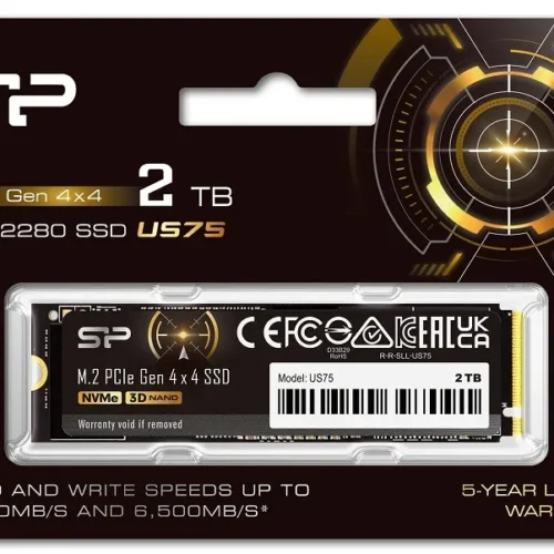 Alternative view of Silicon Power SSD drive US75 2TB M.2 PCIe Gen4x4 NVMe 1.4 7000/6500 MB/s