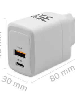 Alternative view of Qoltec GaN 35W зарядно 5V 20V 1.5A 3A,1xUSB C PD,1xUS