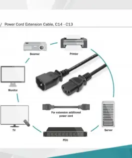 Digitus Power Cord extension Type IEC C14/IEC C13 M/F черен 1