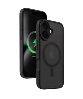 CRONG Case with MagSafe iPhone 16 Hybrid Frost MAG Cover черен