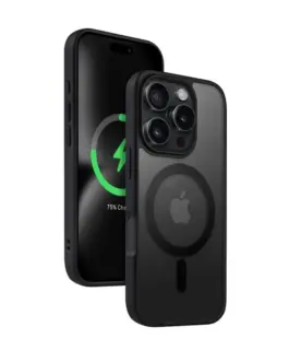 CRONG Case with MagSafe do IP 16 Pro Hybrid Frost MAG Cover черен