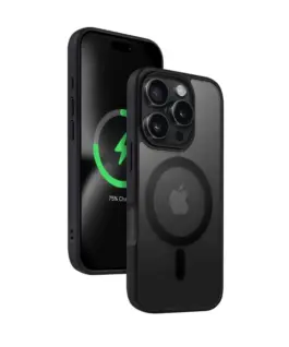 CRONG Case with MagSafe do IP 16 Pro Max Hybrid Frost MAG Cover (черен)