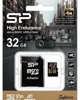 Alternative view of Silicon Power памет card microSDHC High Endurance 32GB V30 UHS-1 U3 A1 24/7 + адаптер microSD-SD