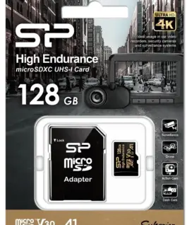 Alternative view of Silicon Power памет card microSDXC High Endurance 128GB V30 UHS-1 U3 A1 24/7 + адаптер microSD-SD