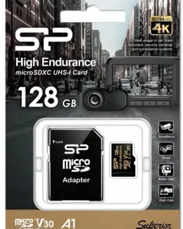 Alternative view of Silicon Power памет card microSDXC High Endurance 128GB V30 UHS-1 U3 A1 24/7 + адаптер microSD-SD