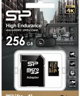 Alternative view of Silicon Power памет card microSDXC High Endurance 256GB V30 UHS-1 U3 A1 24/7 + адаптер microSD-SD