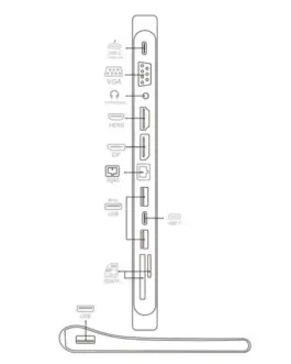 Alternative view of Techly Лаптоп docking station USB-C on HDMI