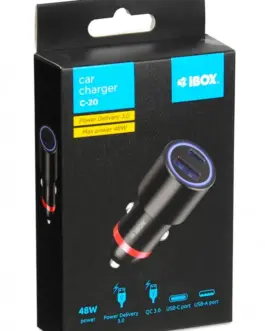 Alternative view of iBOX IBOX C-20 48W A+C зарядно за кола