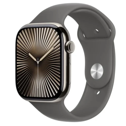 Apple Watch Series 10 GPS + Cellular 46 mm Natural Titanium Case with Stone сив Sport Band - M/L