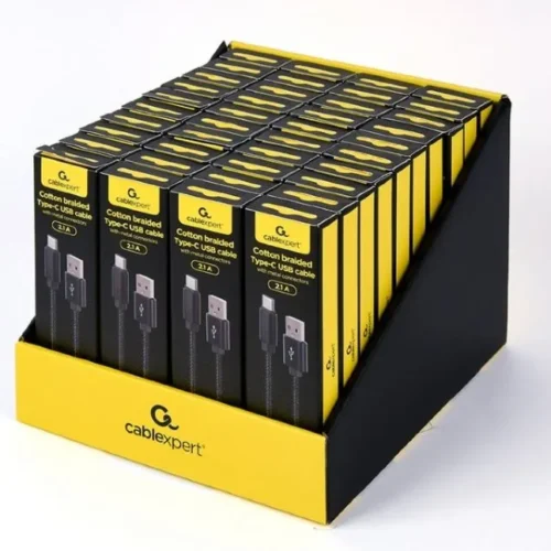 Alternative view of Gembird USB-A USB-C кабел braid 1.8m черен box
