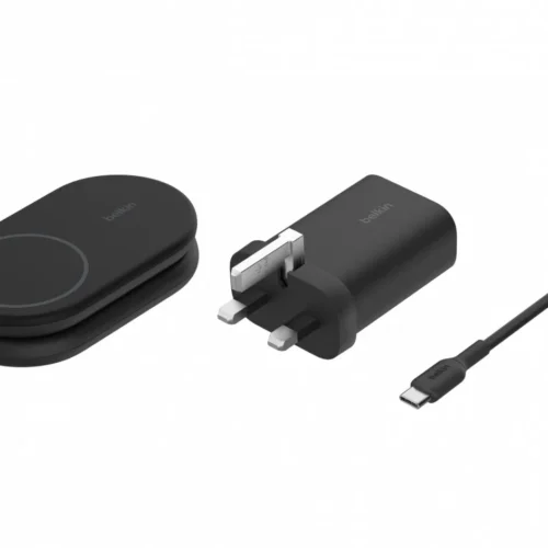 Belkin Boostcharge 2-in-1 mag Qi2 15W черен foldable