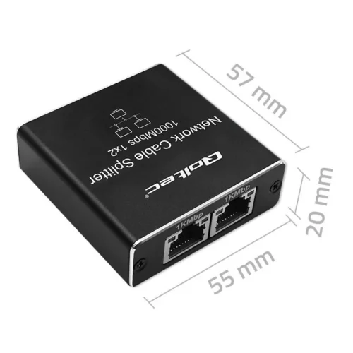 Qoltec Splitter mini SWITCH 1×2 port RJ45 1000Mbps