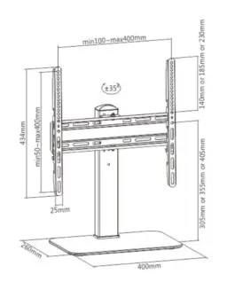 Alternative view of Techly TV stand 32-55 inches, 40 kg, swivel