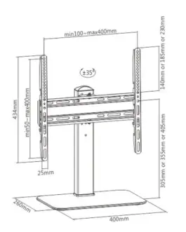Alternative view of Techly TV stand 32-55 inches, 40 kg, swivel