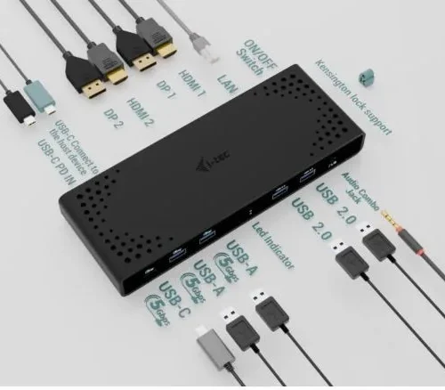 Alternative view of i-tec Universal Docking Station Dual 4K Display Power Delivery 85W