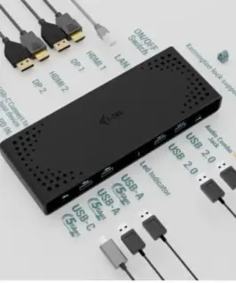 Alternative view of i-tec Universal Docking Station Dual 4K Display Power Delivery 85W + i-tec USB-C зарядно 100W