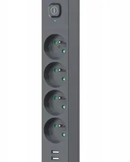 Alternative view of Tracer Power Line+ mobile ready surge protector power strip 1.5m (4 sockets + 3x USB A, 5V 2.4A)